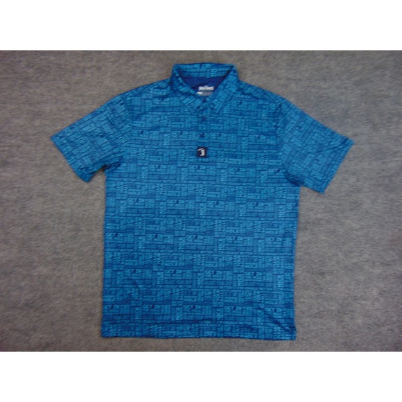 Bogey Bros Golf Polo Shirt Men Med Blue Get In The Hole Funny Performance - Picture 2 of 9